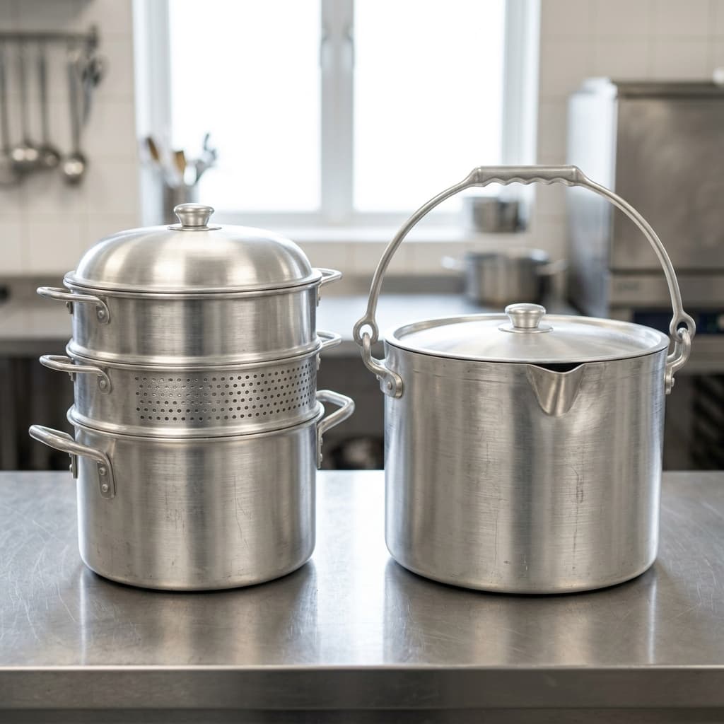 Aluminium Multi-Tier Steamer & Heavy Boiling Kettle (20L)